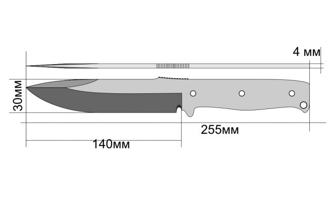 Размеры ножа