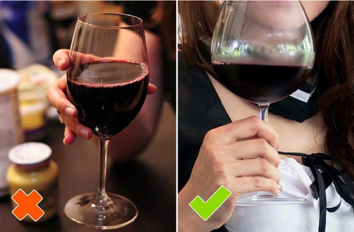 Как держать бокал с вином