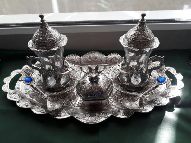 Турецкие стаканы армуды цвет серебро
